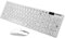 HOMSFOU Clavier Et Souris sans Fil 2,4 Ghz Ultra-Fin pour Ordinateur Ensemble Portable Blanc Clavier D'ordinateur Compact pour Bureau Et Voyage Compatible Tablette Design Fin Et Léger