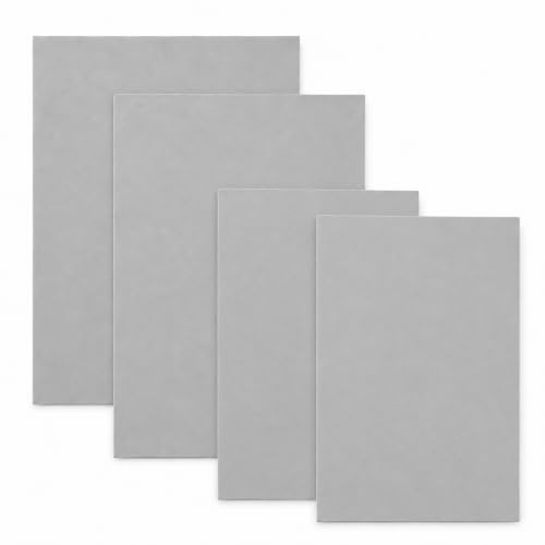 AINIUNIU 4 Pcs Lino Sheets, Lino Printing Plates Kit, Lino 2A4+2A5 Sheets, Ideal for Printmaking/Lino Printing, 3mm Thick Soft Printing Sheets, for Printmaking, Crafting and DIY Engraving - Grey