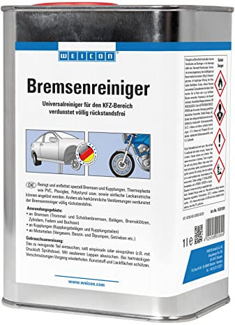 WEICON Bremsenreiniger AF 1 L, Reinigungsmittel für Kraftfahrzeuge, Reinigung von Bremsbelägen an Autos, Motorrädern & Fahrrädern, acetonfrei