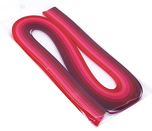 ODETOJOY Red-Tone Pestelfärg kashmir pappersremsor 10 mm – mångsidiga quilling remsor set för nybörjare och proffs hantverkare, pappersfiligran (strålande röd)