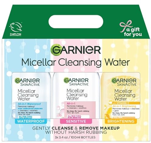 Garnier SkinActive Micellar Water, Facial Cleanser and Makeup Remover Mini's 3 Pack, 1 Skin Care Gift Set