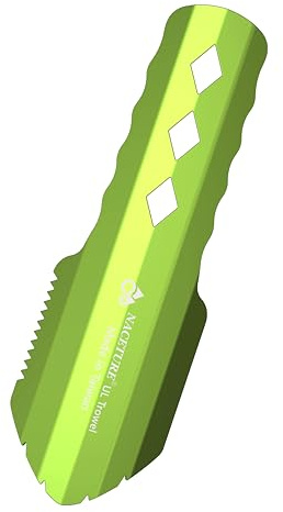 Ultralätt backpacking murslev aluminiumspade liten potta multiverktyg med längre handtag design nödvändig för vandring, camping och överlevnadsväskor (grön 1-pack)