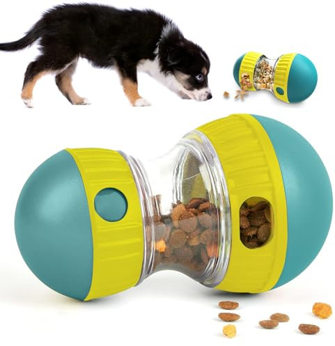 BoloShine Juguetes Interactivos para Perros, Dispensador de Alimentos Ajustable, Juguete de Inteligencia para Perros Pequeños y Medianos, Reducen Las Emociones Negativas (Azul)