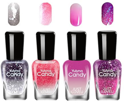 Farbwechselnder Nagellack Set, Temperaturgesteuerter Farbwechselnder Nagellack - Farbtemperaturregelung Nail Polish (Muticolor D Set)