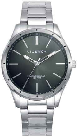 Viceroy Reloj Hombre Elegante de Acero Inoxidable - 41 mm - Movimiento de Cuarzo - Bisel Dorado - Brazalete de Acero - 401385