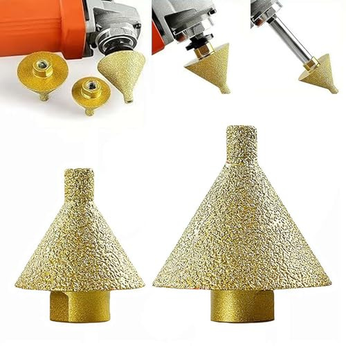 Broca biselada de diamante para amoladoras angulares, broca avellanada de diamante de 38 mm/50 mm, broca cónica de diamante, cortador de agujeros de azulejos de porcelana de ducha para adaptador de