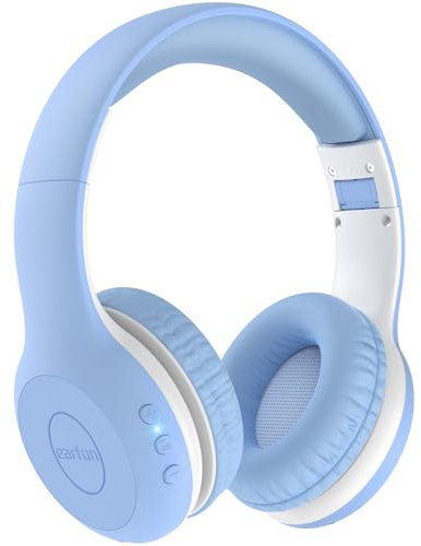 EarFun K2 - Auriculares Bluetooth para niños, con volumen limitado, tiempo de reproducción de 40 horas, micrófono integrado, sonido estéreo, auriculares plegables sobre la oreja para escuela, viajes