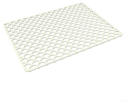 Besshepplo Tapis d'évier de cuisine en silicone, tapis de protection d'évier de cuisine, tapis de protection en silicone pour le fond de la cuisine (riz blanc)