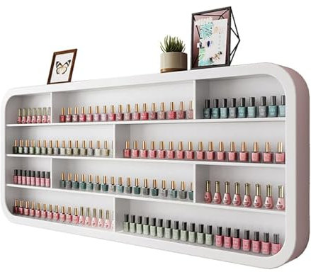 Wandregal FüR Nagellackflaschen, 4-Stufiger ParfüM-Organizer, WeißEs Nagellack-Regal Aus Holz, Wandregal FüR Das Home-Spa-Nagelstudio