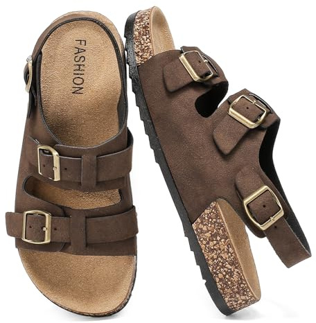 Cork Sandals With Back Strap Double Buckle Footbed Sandals Women and Men