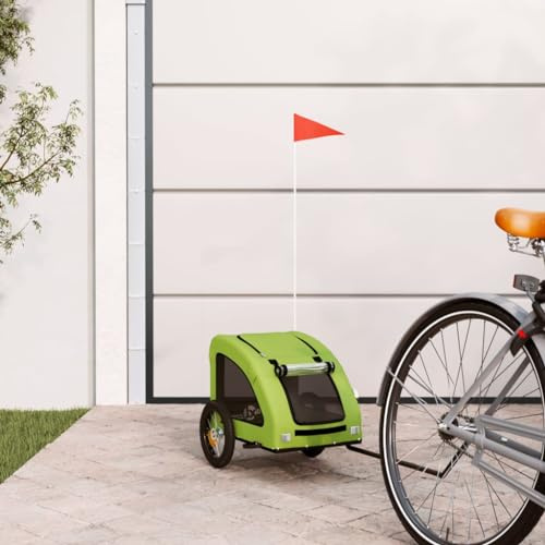 Snsowed Rimorchio da Bici per Animali Verde Oxford e Ferro,Rimorchio da Bici per Cani,Rimorchi per Bicicletta per Cani-93955