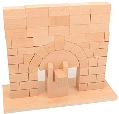 1SET bloque de apilamiento de puente de arco romano de madera interactivo juguete estimulante juego apilable bloques de madera