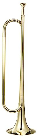 Trompette espagnole en laiton pour enfant - Cloches de réglage du ton B - Instrument de bouche - Tube en laiton épais avec embouchure - Grosses rayures - Bugle espagnol B-plat - Cloches réglables