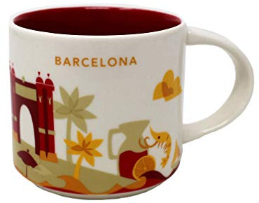 Starbucks Barcelone Yah Tasse - Vous Êtes Ici - Coffee Cup - Espana - Prawn - Crevettes - Las Ramblas - Sangria 14 Oz Blanc