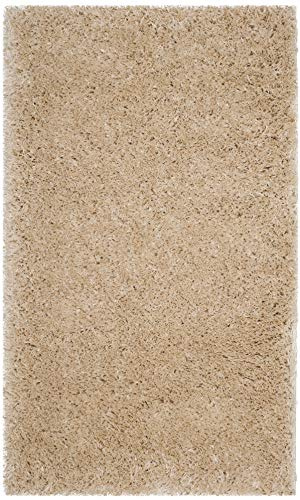Safavieh Tapis Shag pour Salon, Salle à Manger, Chambre à Coucher - Polar Shag Collection, Tapis à Poil Court, Beige Clair, 122 X 183 cm