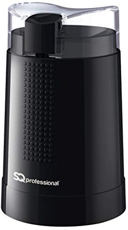 SQ Professional Blitz Coffee Grinder Electric Fast Grinding for Coffee Beans Nuts Herbs & Spices - Spice Mill One Touch Control Button & Stainless Steel Blades - 150w Black