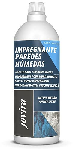 JOVIRA PINTURAS Impregnante Paredes Húmedas. Imprimación sellante incolora al agua, evita las humedades en muros y paredes por problemas de capilaridad. (1 Litro) C-33
