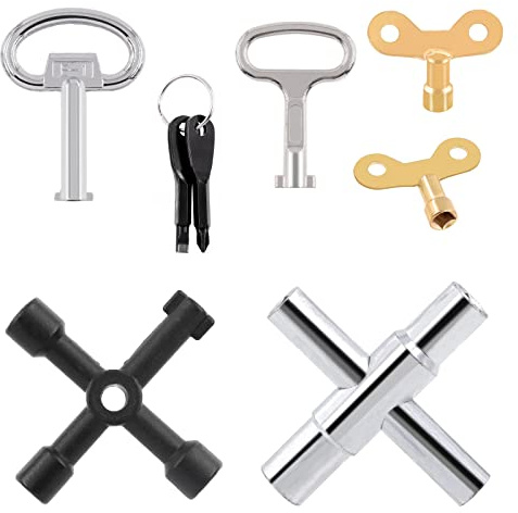 Tanstic 8Pcs Multi-functional Utility Kit, including 4 Ways Utility Spanner, Water Tap Faucet Keys, Screwdrivers, and more for Daily Use