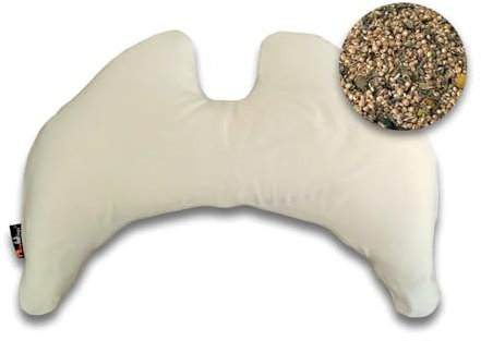 MeroWings Flügelkissen Grace Bio Baumwoll Satin - Kräuterkissen zum Schlafen - Kräuter Innenkissen mit Hirseschalen