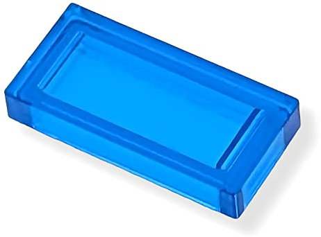 LEGO Building Accessories - 1x2 Trans-Dark Blue (Transparent Blue) Tiles - 100 Pieces per Package