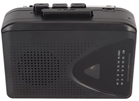 Lecteur de Cassette Portable, Enregistreur de Cassette Stéréo Radio FM AM, Lecteur de Cassette USB avec Prise Jack 3,5 Mm et Haut-Parleur (Noir)