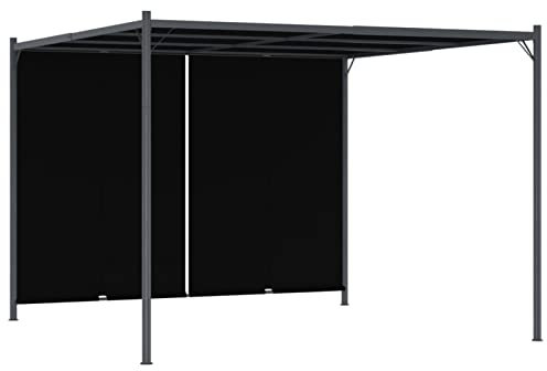 CIADAZ Gartenpergola mit Versenkbarem Dach, Grillüberdachungen, Gartenpavillon, überdachung Terrasse, Grill Unterstand, Pergola, überdachung Garten, 3x3 m Anthrazit