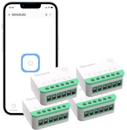 SONOFF Matter Interruttore intelligente, mini modulo Wifi fai-da-te, supporto Alexa, Google Home, 4 PACK, nessun cavo richiesto
