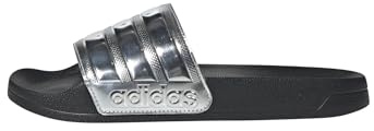 adidas Unisex Adilette Shower Slides Shoes, Core Black/Silver Met./Silver Met., 5 UK
