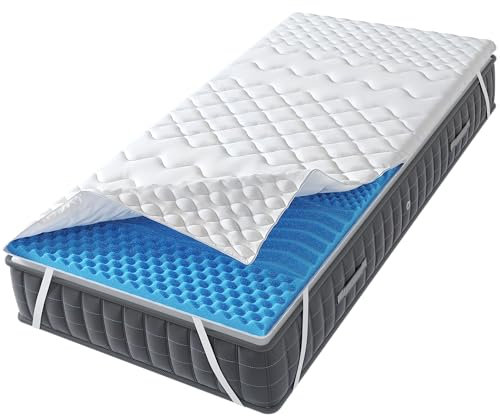 Matratzentopper ErgoFit - Made in Germany Topper 90x190 mit optimierten 7-Zonen-Komfort - Matratzen Topper 5 cm Hoch - weiches Liegegefühl - Öko-Tex Zertifiziert - Mattress Topper 90x190 cm