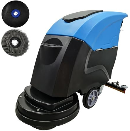 Yokoma Commercial Auto Floor Scrubber 20 Electric Auto Floor Scrubber 23.5 Gal Floor Scrubber Dryer Machine 160RPM Commercial Ground Scrub Machine, AC110V