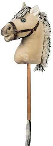 HKM - Hobby Horse Premium, Norweger mit Halfter, Schweif & abschraubbarem Stock, Steckenpferd für Kinder, Stockpferd + Zubehör zum Hobby Horsing
