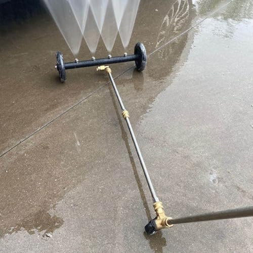 Car Undercarriage Cleaning Swivel Wheel, 1/4 High Pressure Cleaner Adapter, Underbody Car Wash Water Broom, Black