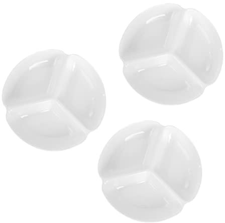 VILLCASE 3piezas Paletas Cerámicas Imitación Bandeja Plástico Mezclador Bandejas Multifunción Para Estudiantes Adultos