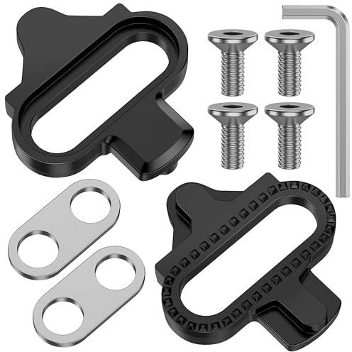 Ambienden SPD Cales de Chaussures de pedale VTT | SPD SL Cales de Conception compatibles KEO à Deux boulons compatibles avec Les pédales| Convient pour Le Cyclisme en extérieur (Argent)