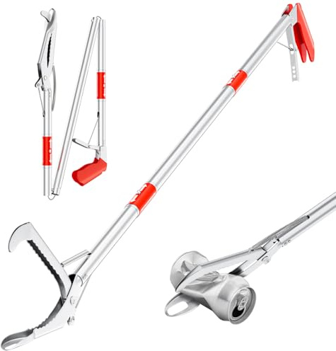 LURMMUE 50 Foldable Grabber Reacher Tool, Extra Long 3 Fold Reaching Aid for Seniors, Heavy-Duty Trash Picker Upper & Litter Pickup Tool for Home & Garden