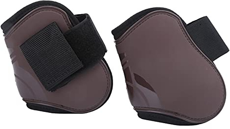 Qukaim Protector de piernas de caballo de poliuretano, leggings gruesos con forro suave, ajustable para articulaciones, rojo XL, protección de patas de caballo, suministros ecuestres