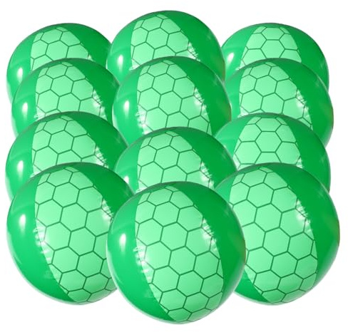 SAVITA 12pz Palloni da Spiaggia, 22cm Gonfiabili Giocattoli Estivi per Bambini Ideali per Feste di Compleanno e Vacanze Estive (Verde)