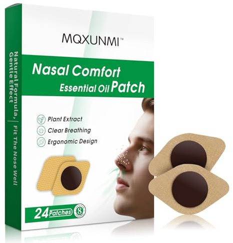 MQXUNMI Nasal Comfort eterisk olja lapp växt extrakt klar andning ergonomisk design 24 lappar