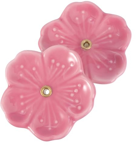 MALUGOGO 2 soportes de incienso de cerámica con forma de flor de cerezo para meditación, yoga, dormitorio, oficina, hogar, estética, ignífuga, color aleatorio