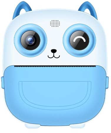 Appareil photo portable à impression thermique instantanée pour enfants avec écran 2 4 pouces Selfie numérique HD Impression sans encre Jouet d'apprentissage Cadeau d'anniversaire pour filles garçons
