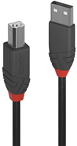 LINDY 36677 10m USB 2.0 Typ A an B Kabel, Anthra Line