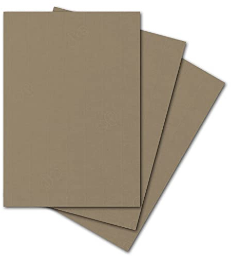 ARTOZ 50 x brevpapper + pysselpapper/pysselkartong – taupe – DIN A4 297 x 210 mm – elegant egoutteur-ribbning – högkvalitativt 220 g/m² tonpapper – scrapbooking papper