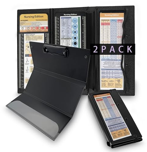 2Packs Nursing Clipboard Foldable, Black Nurse Clipboard for Medical Profession