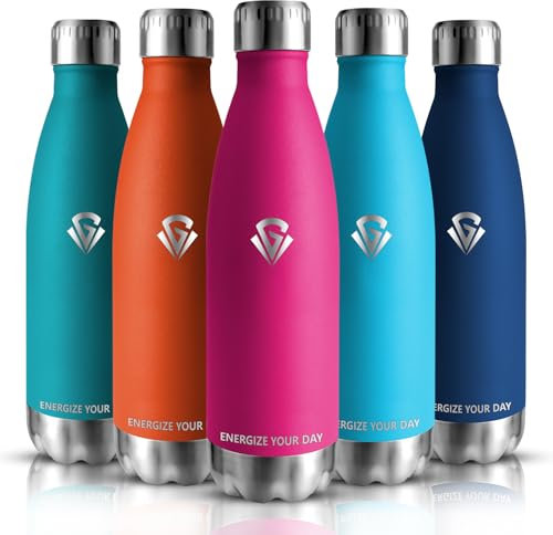 Grsta Gourde Isotherme, Bouteille Isotherme 750ml, Gourde Sport sans BPA, INOX Reutilisable, Metal pour Bureau, Gym, Voyage