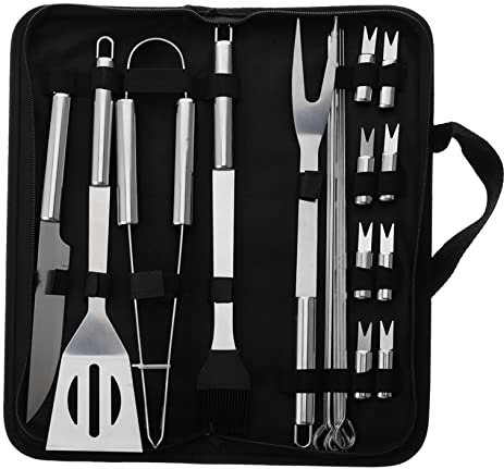 1 Satz Grill-Werkzeug-Kombination Grillbesteck-Set Grill-kit Grill Werkzeugset Grillwerkzeug Aus Edelstahl Tragbare Grillwerkzeuge Grillschaufel Draussen Zubehör Rostfreier Stahl