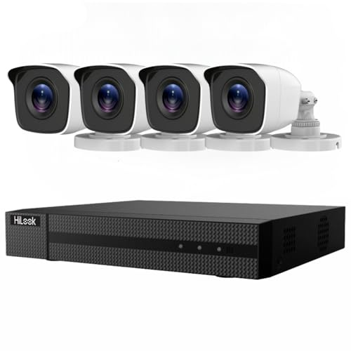 Système de caméra de vidéosurveillance extérieure à 8 canaux avec détection intelligente humaine et véhicule, DVR 3K Lite H.265+ avec disque dur de 1 To et 4 caméras de sécurité 1080p, alerte par