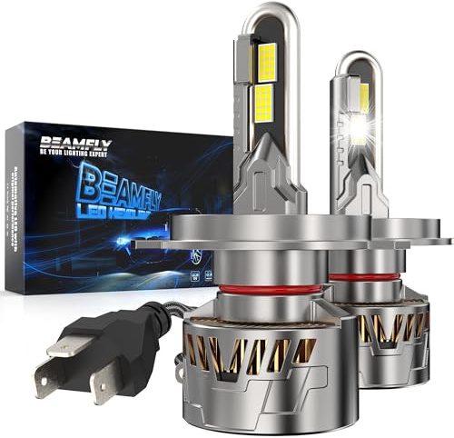 BEAMFLY LED H4 Lampadina, 38000lm 160W Sostituzione Kit Luci LED, Plug and Play Dimensione 1:1 H4 Faro 6500k Bianco Abbagliante e Anabbagliante per Auto 12V