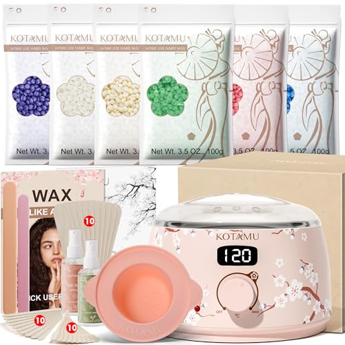 KOTAMU calentador de cera depilatoria digital profesional con perlas 600g