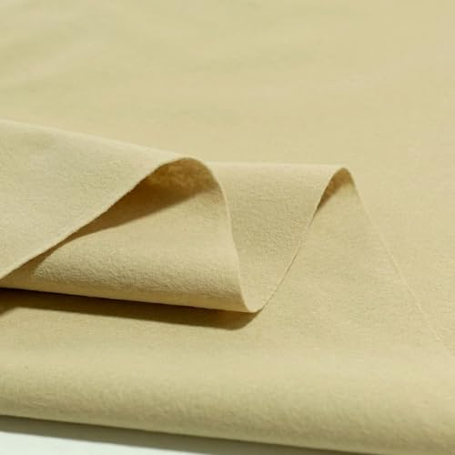 TOLKO 50 cm pysselfilt lätt filttyg metervara | 1 mm tjock | filtmatta underlägg dekorativ filt fickfilt för sömnad och pyssel | 190 cm bred | nålfilt metervara (beige)