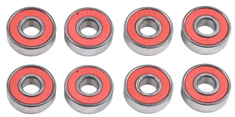Helilyco 8 cuscinetti ABEC-11 ad alta velocità per skateboard, 608RS, 8 x 22 x 7 mm, ruote per pattini a rotelle, colore nero o rosso